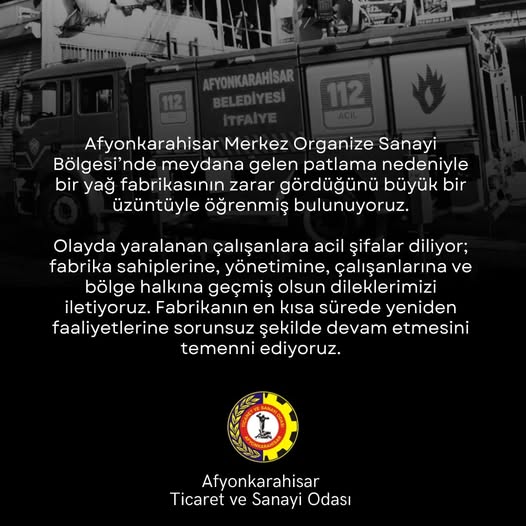 Afyonkarahisar'da Yağ Fabrikasında Patlama