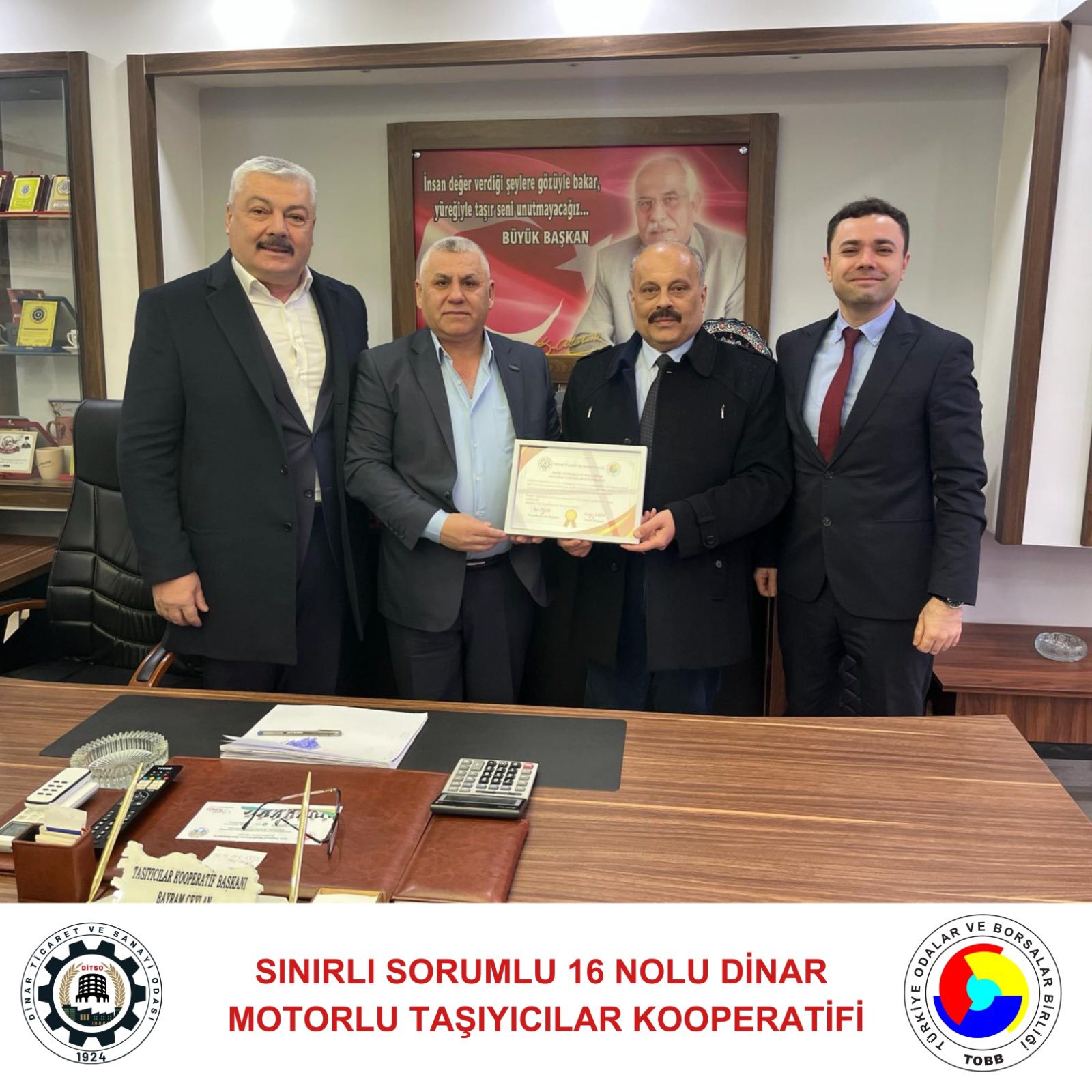 Dinar TSO’dan Örnek Üyelere Teşekkür Ziyareti